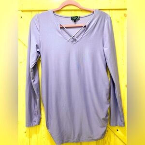 ❤️❤️Derek & Heart Lavender Criss Cross V-Neck Long Sleeve Maternity Blouse